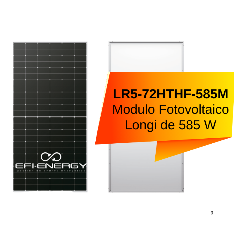 LR5-72HTHF-585M Modulo Fotovoltaico Longi de 585 W