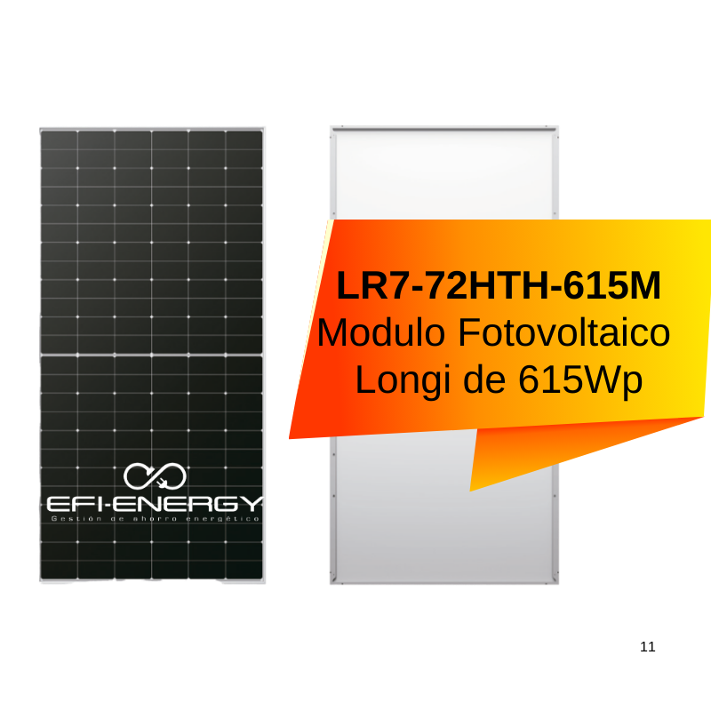 LR7-72HTH-615M Modulo Fotovoltaico Longi de 615 W